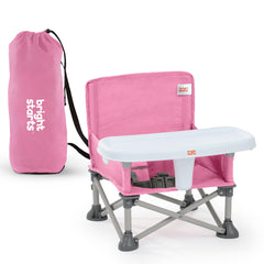 Bright Starts vista frontal del asiento plegado para transporte cómodo
