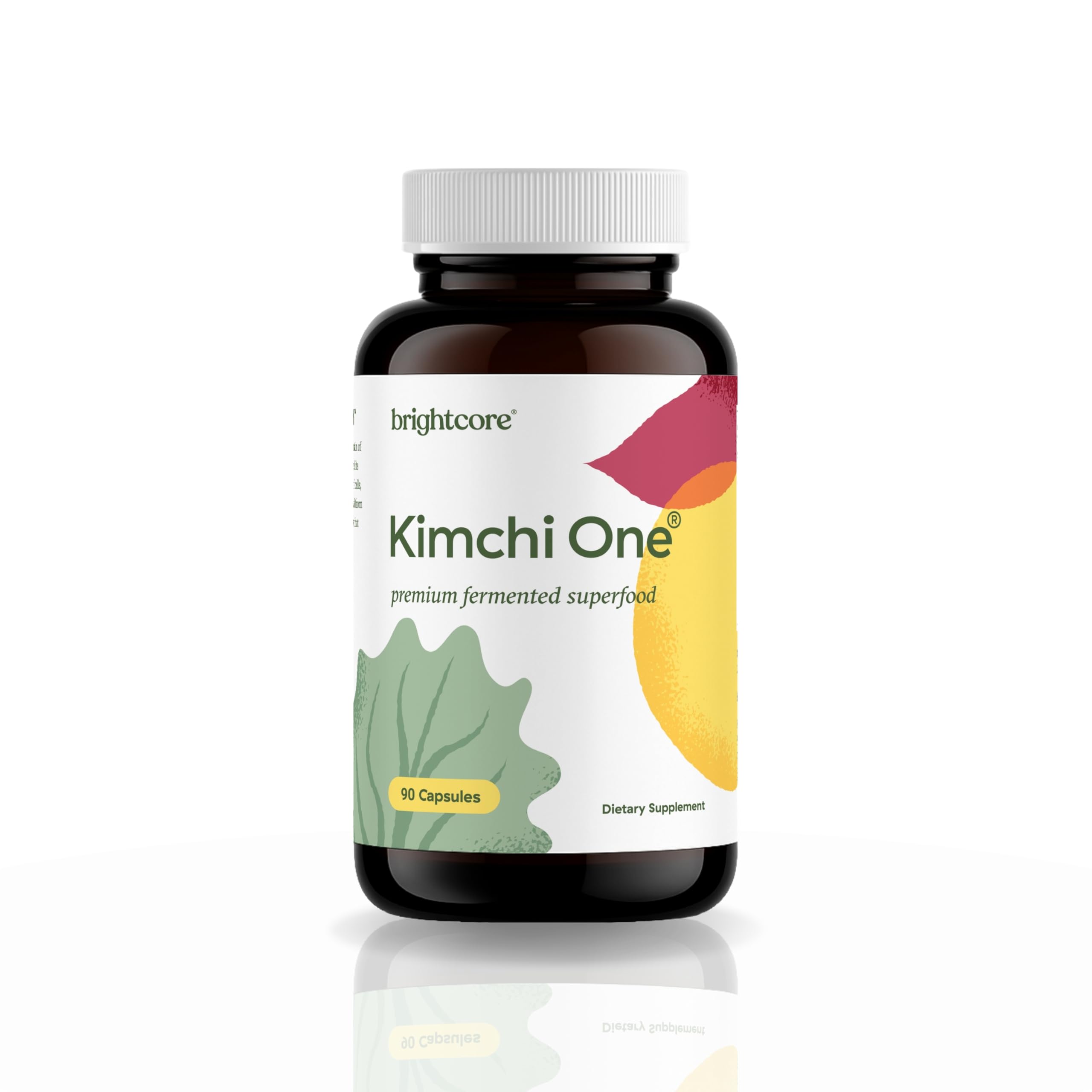 Brightcore Kimchi One envase frontal mostrando 90 cápsulas y etiqueta clara para conveniencia diaria