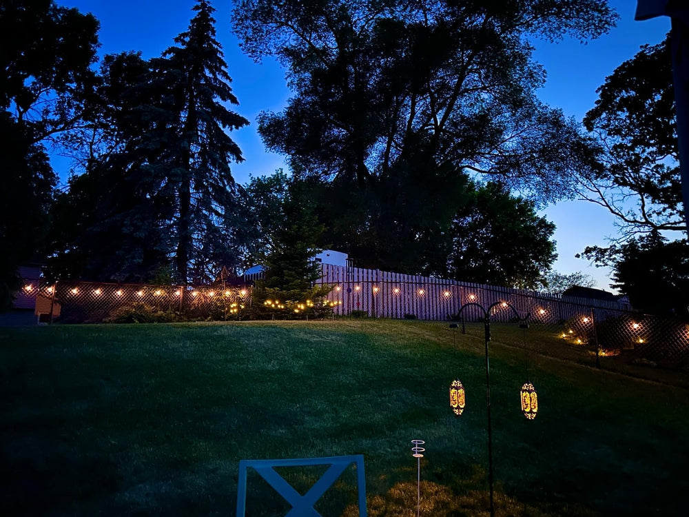 Brightech ground stake-mounted solar panel optimizing sun exposure