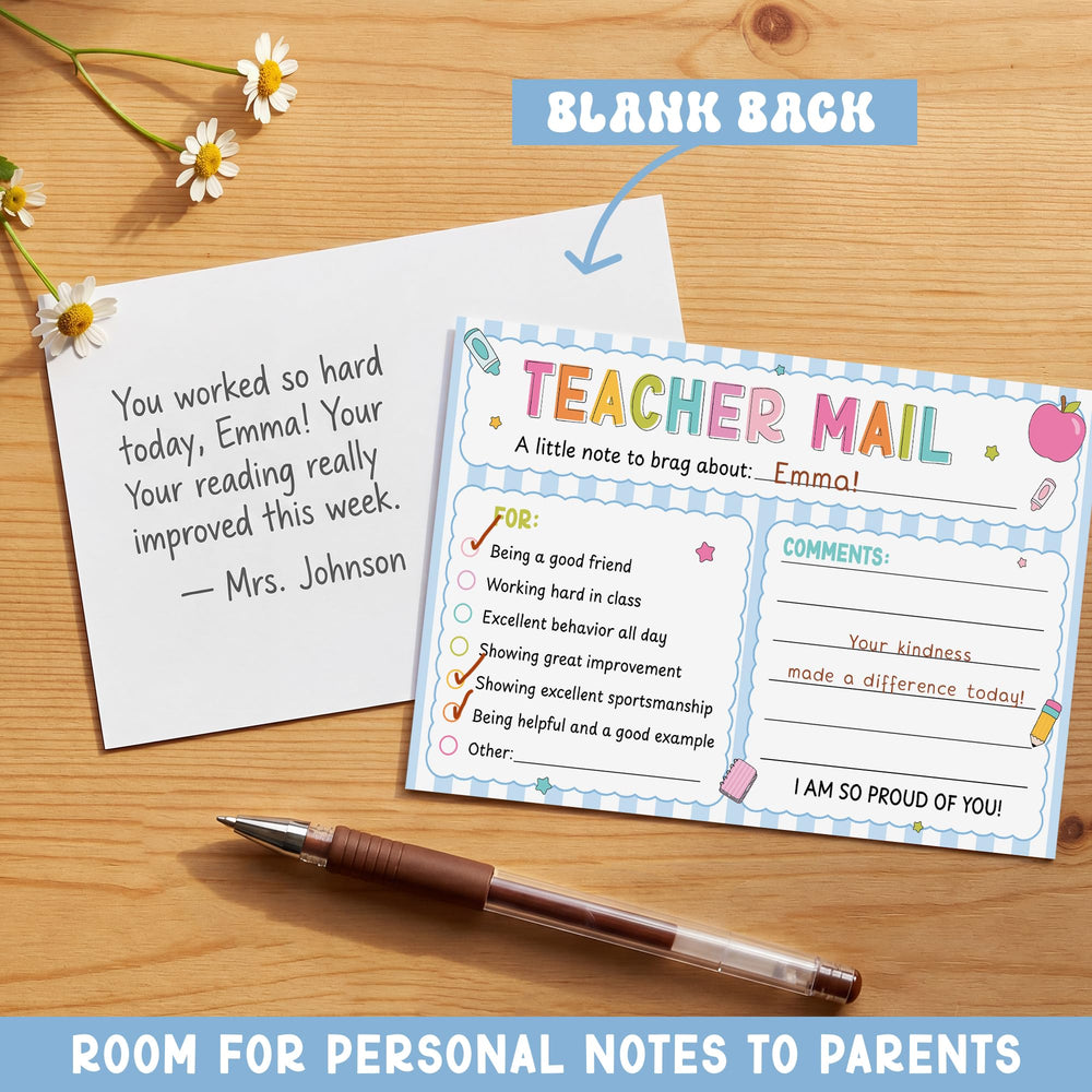 BrightenKidz reverso en blanco listo para notas personalizadas por el docente