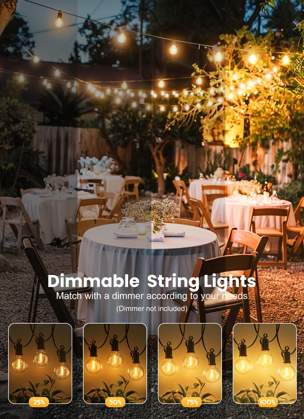 Brightown spare bulbs and main strand displayed for easy replacement benefit