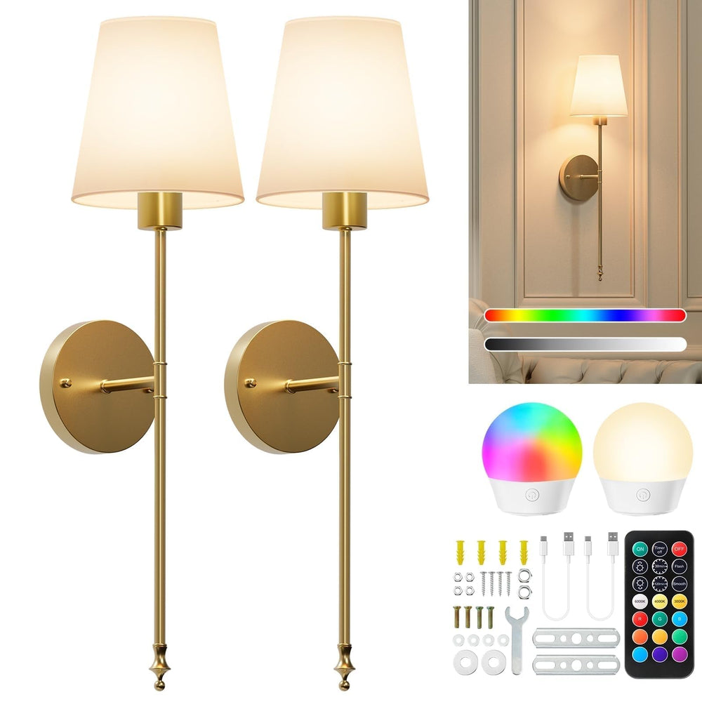 Brightown gold sconces front view showing modern design and elegant accent lighting