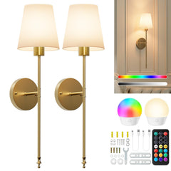 Brightown gold sconces front view showing modern design and elegant accent lighting