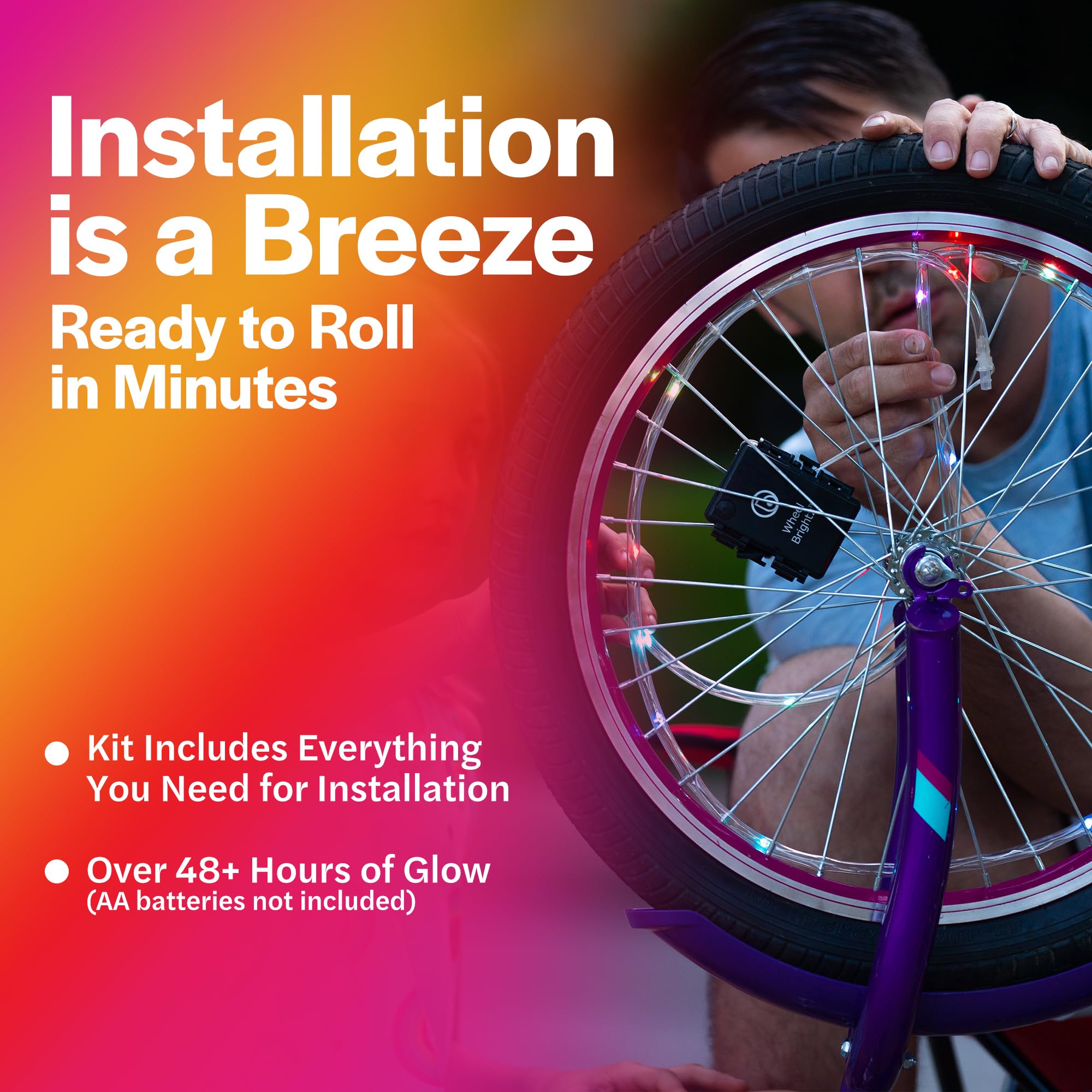 Brightz on a child's bike in park lifestyle scene showing fun and safer evening rides