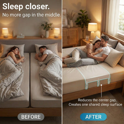 Briliantwerk primer plano de hebillas metálicas que asegura unión firme entre colchones