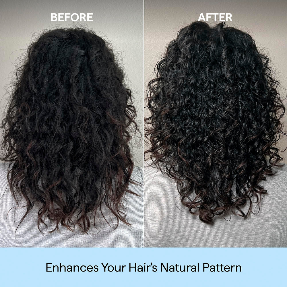 Briogeo rizos definidos y sin frizz tras usar la crema, mayor elasticidad