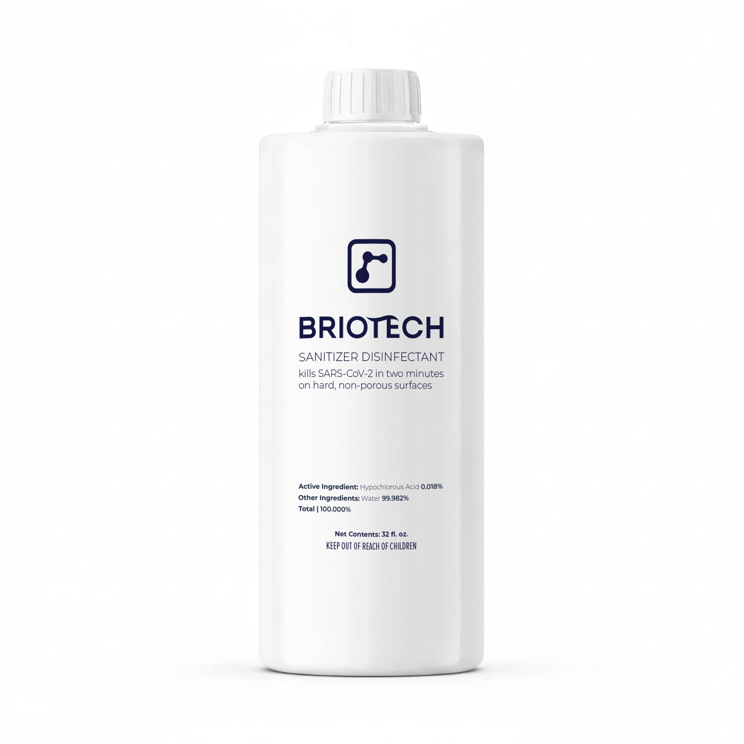 BRIOTECH botella frontal mostrando etiqueta y volumen práctico