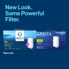 BRITA primer plano del cartucho blanco que muestra acabado sin BPA y robustez