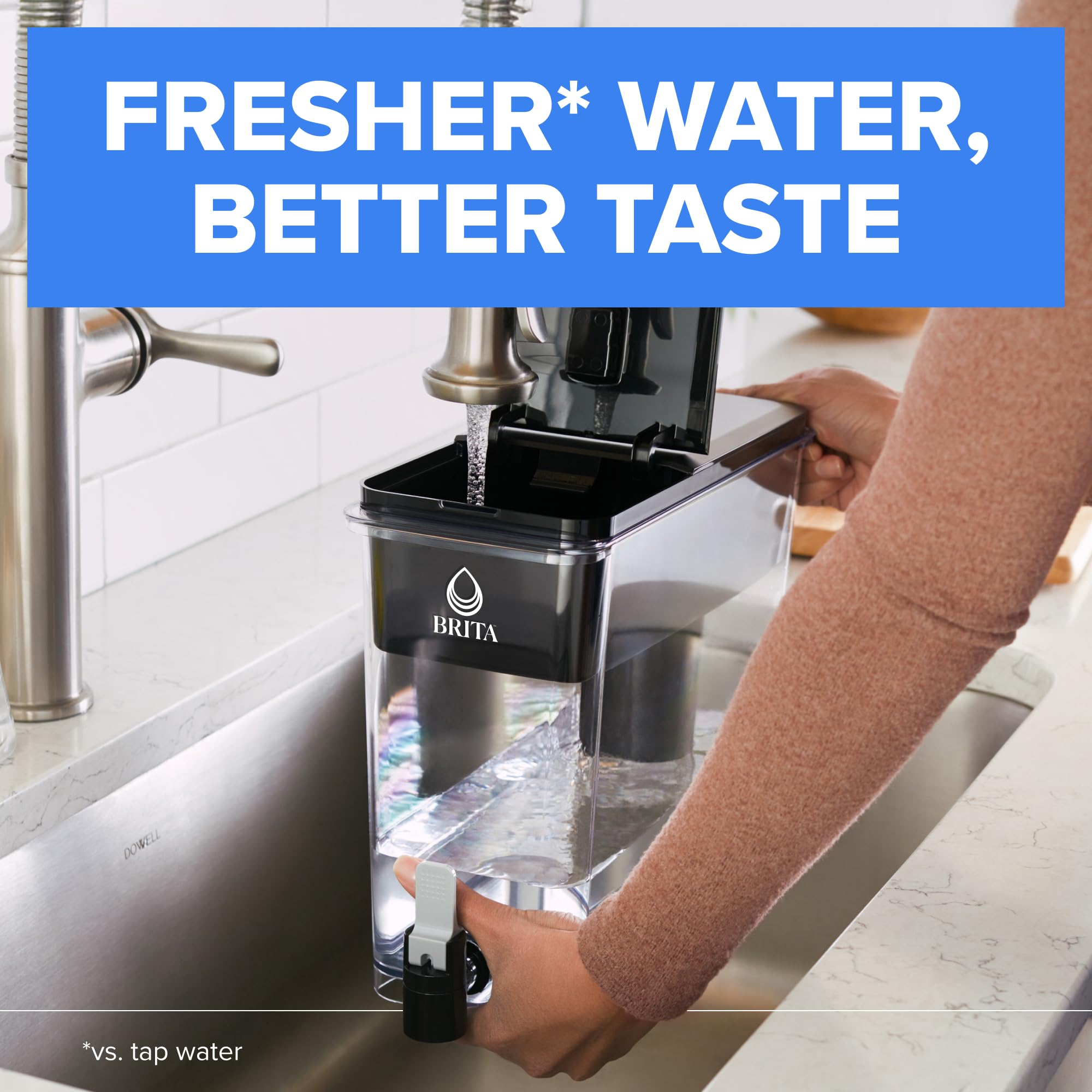 BRITA detalle de la tapa con sistema de bloqueo para evitar derrames y mantener higiene