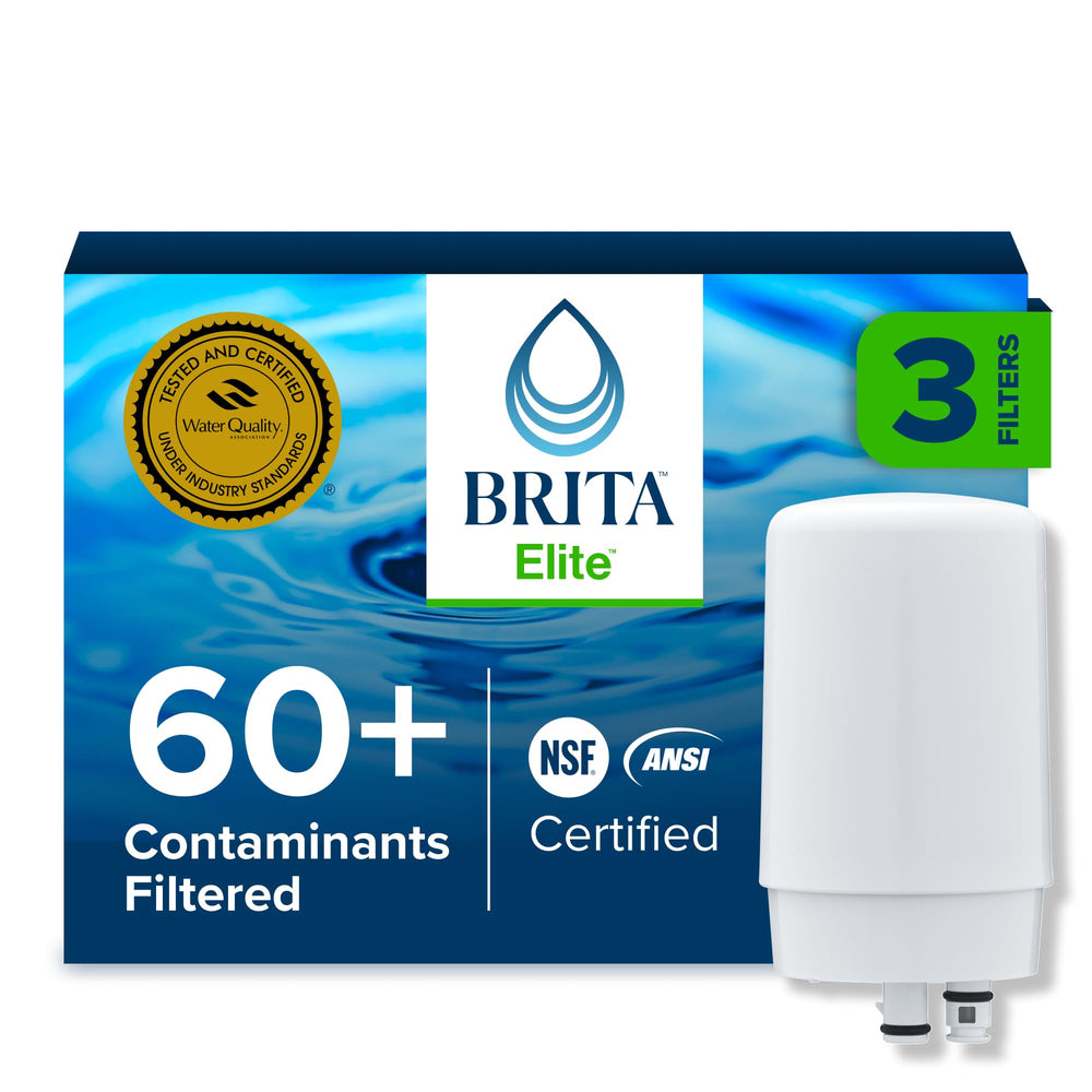 BRITA vista frontal del empaque del filtro mostrando inclusión de 3 unidades y ahorro