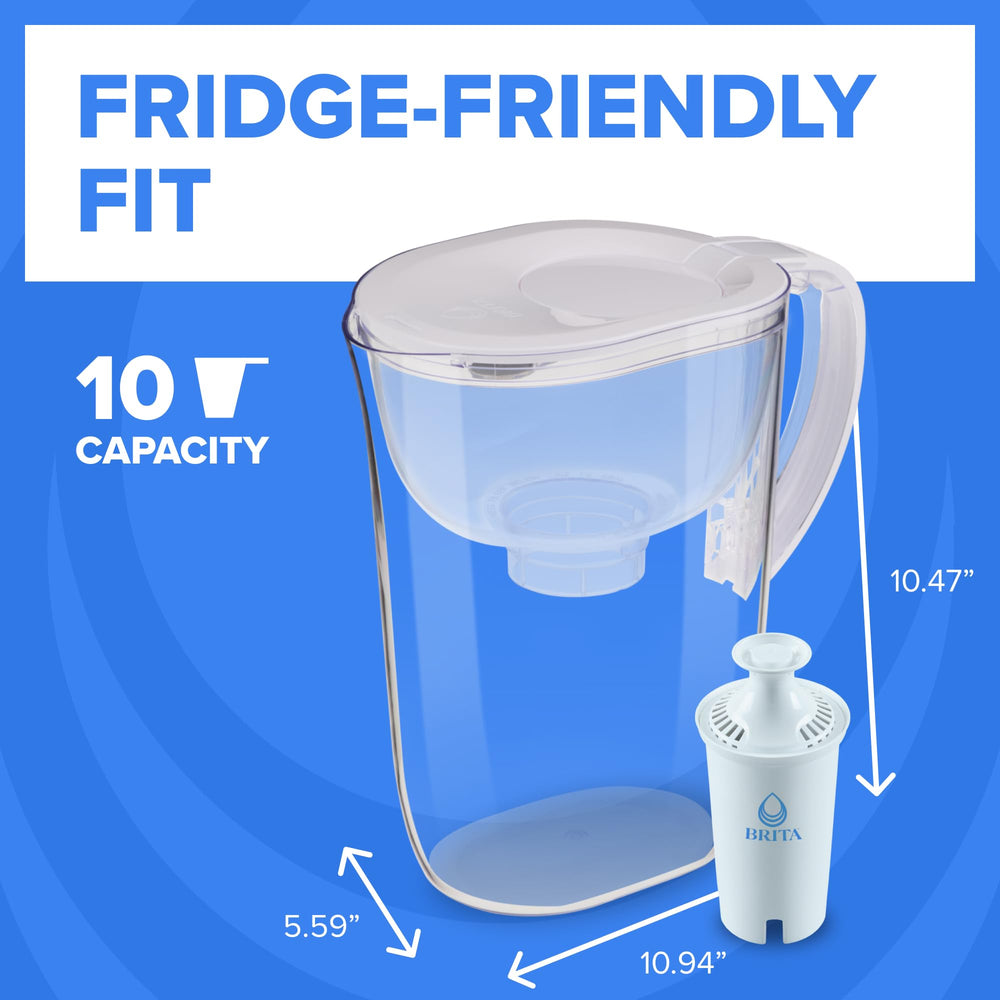 BRITA pitcher pouring filtered water into glass for better tasting water