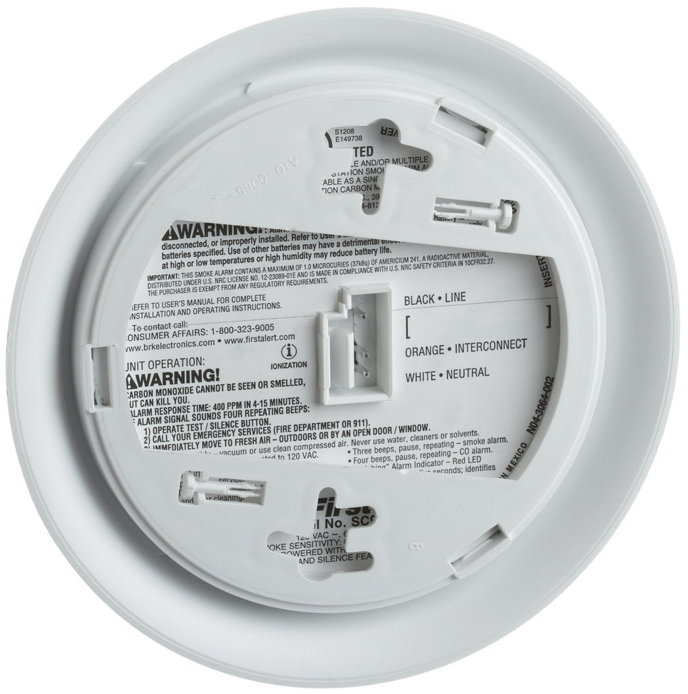 BRK SC9120B sensor close-up highlighting dual ionization and CO sensing for reliable detection