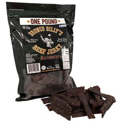 Bronco Billy's bolsa frente mostrando diseño y cierre resellable, conserva frescura