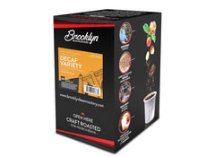 Brooklyn Beans brewed coffee pouring into cup highlighting smooth decaf flavor