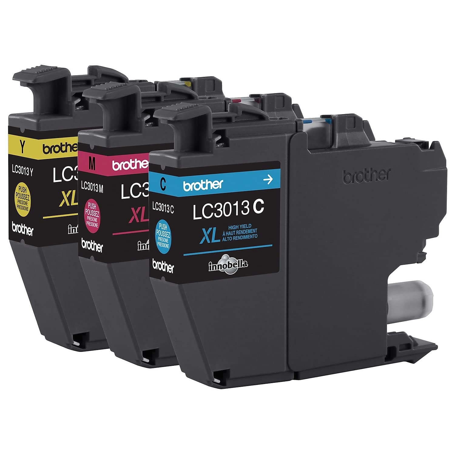 Brother LC3013 cartucho magenta primer plano con boquilla segura y nitidez