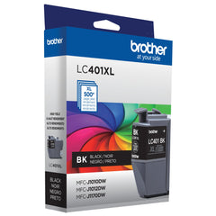 Brother LC401XLBK instalado en impresora MFC-J mostrando impresión de texto claro y rendimiento