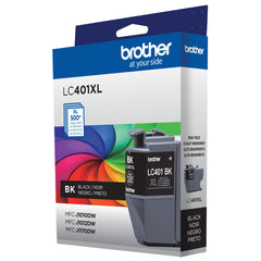 Brother LC401XLBK primer plano de la boquilla y la textura de tinta que sugiere impresión nítida