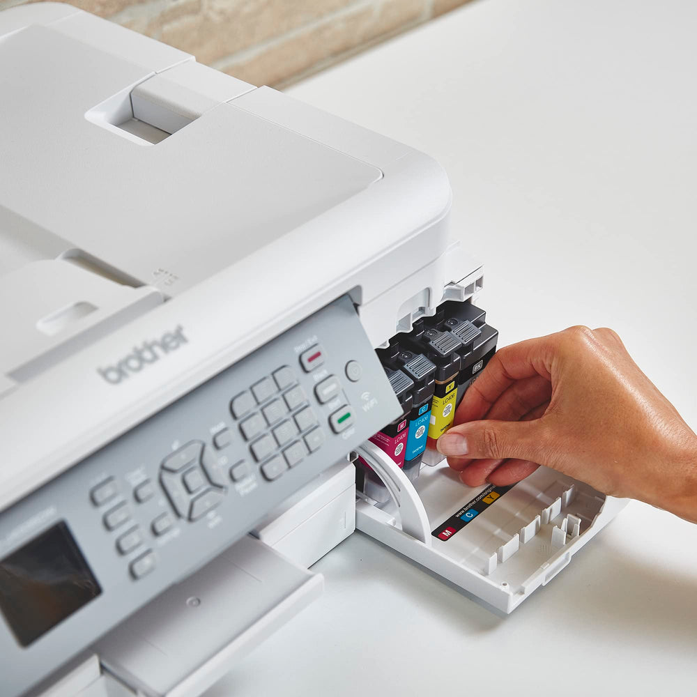 Brother LC406 label and chip detail showing genuine-brand authentication benefit