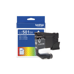 Brother cartucho LC501BK frontal del empaque mostrando compatibilidad