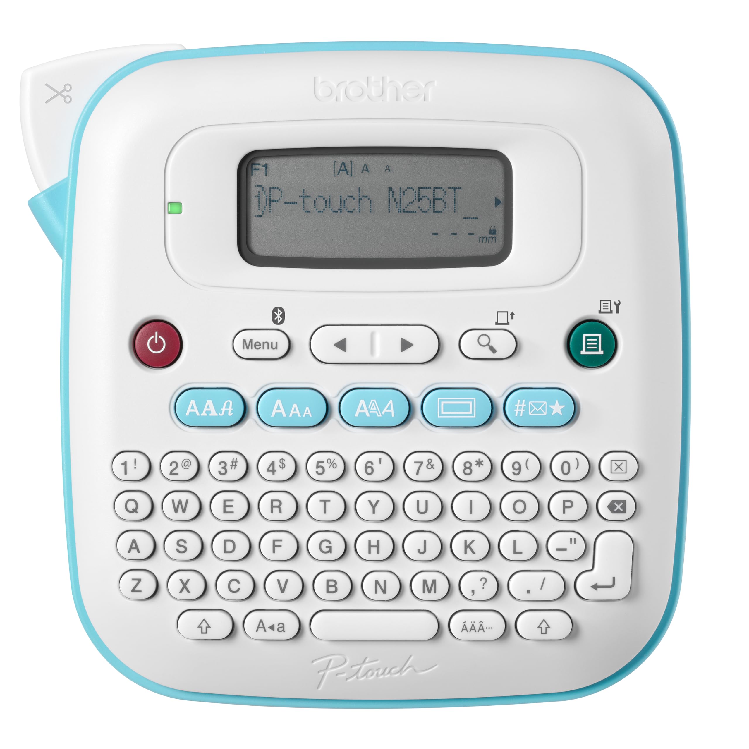 Brother PT-N25BT frente mostrando diseño portátil y conectividad Bluetooth