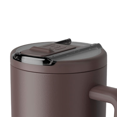 BrüMate Era Flip Java cutaway showing BevGuard insulation benefit: long-lasting cold retention