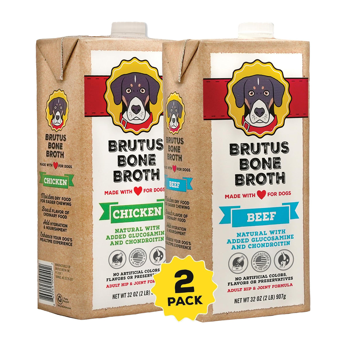 Brutus envase frontal claro mostrando la marca y beneficio nutritivo
