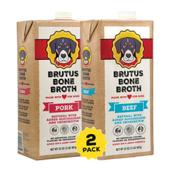 Brutus Bone Broth vista frontal del empaque mostrando marca y beneficios