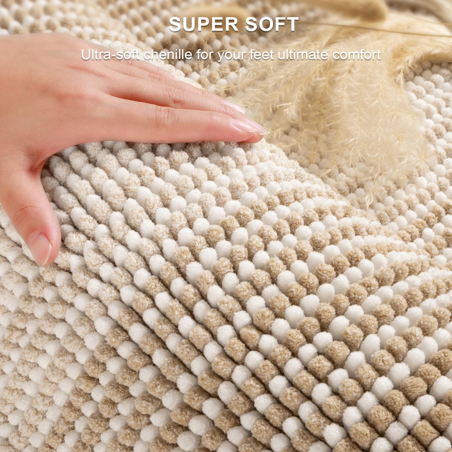 BSICPRO primer plano de chenilla mullida mostrando absorción superior