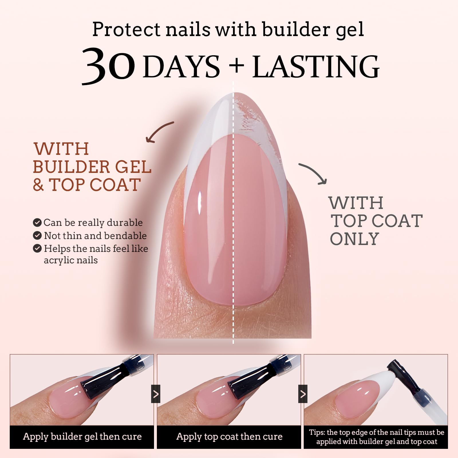 BTArtboxnails punta francesa blanca con línea nítida y elegante