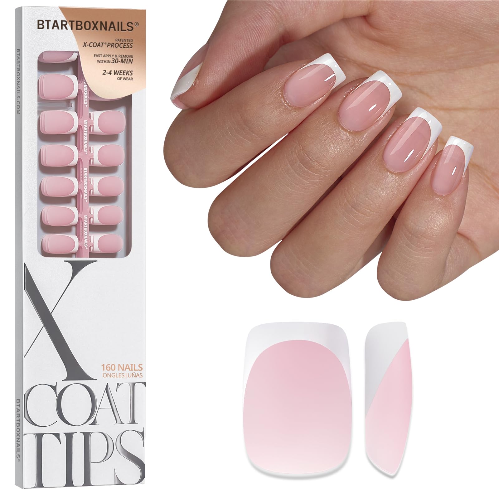 BTArtboxnails empaque del set mostrando 16 tallas y estética profesional