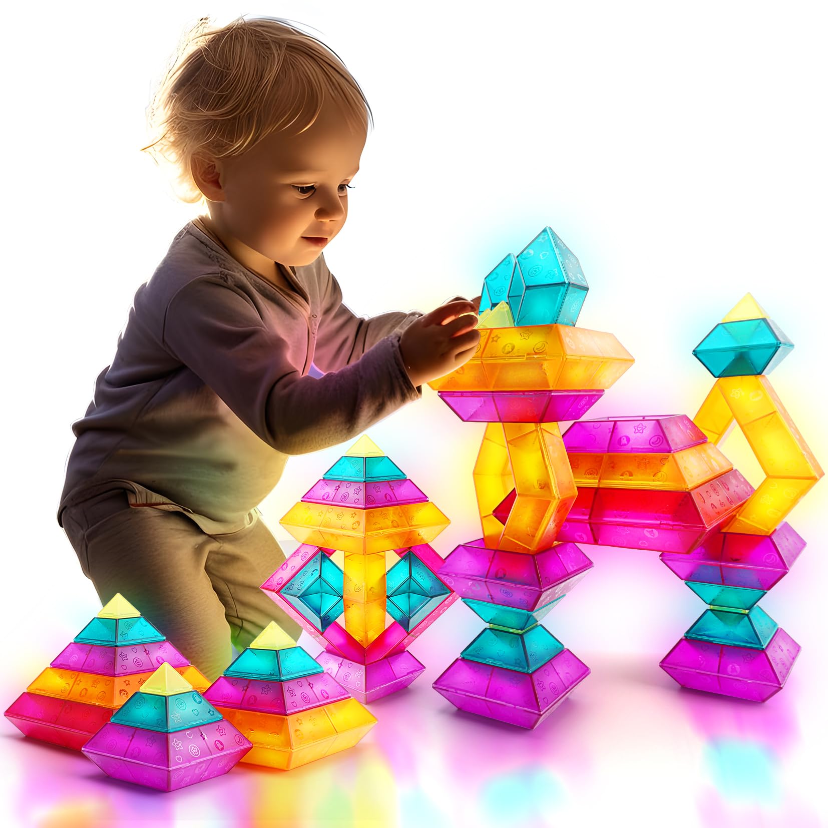 Bubble Fun empaque frontal mostrando 30 piezas y guía, ideal para regalo