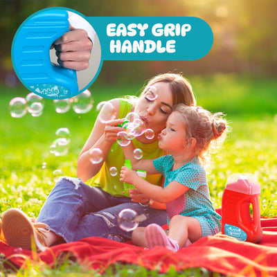 Bubble Play Darice at an outdoor party producing many bubbles to enhance celebration atmosphere