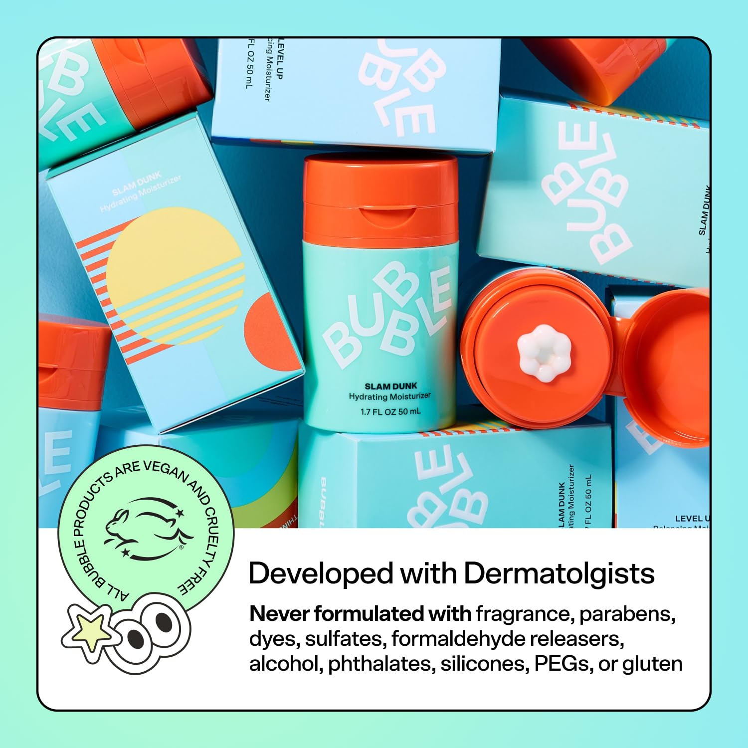 Bubble Skincare etiqueta y ingredientes del envase, transparencia en la fórmula