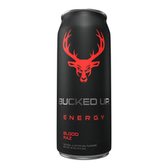 Bucked Up lata Blood Raz abierta lista para beber y efecto práctico