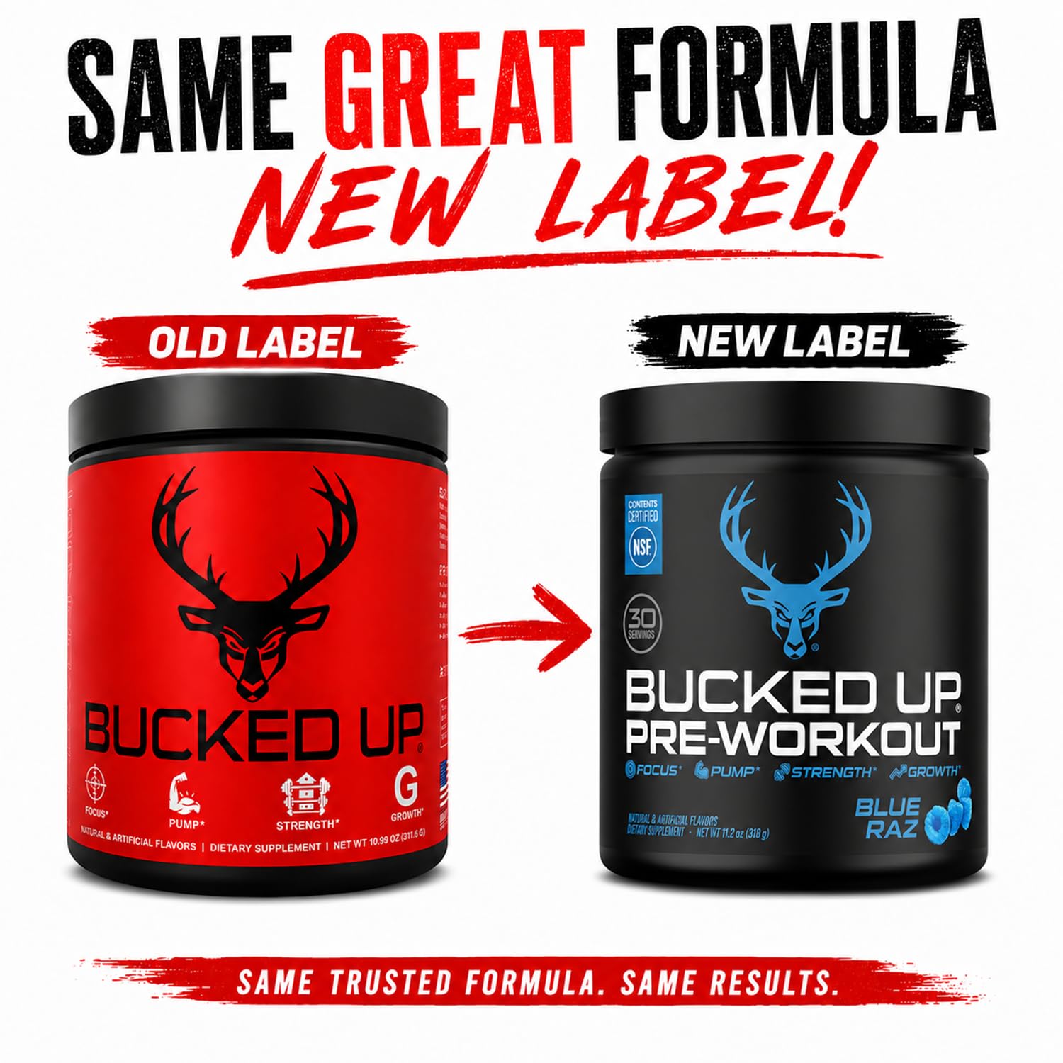 Bucked Up polvo disuelto en vaso para una bebida clara y energía preentreno
