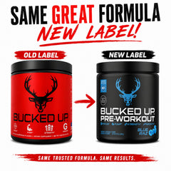 Bucked Up polvo disuelto en vaso para una bebida clara y energía preentreno