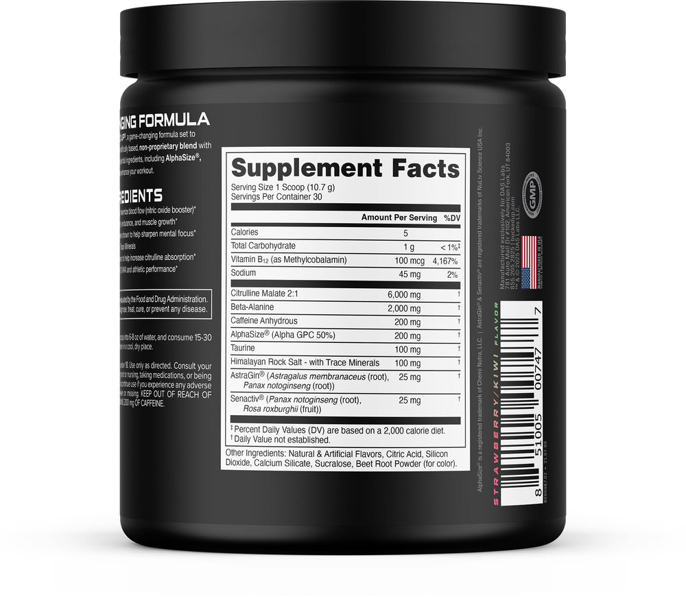 Bucked Up bebida preparada en vaso list a para entrenar con energía