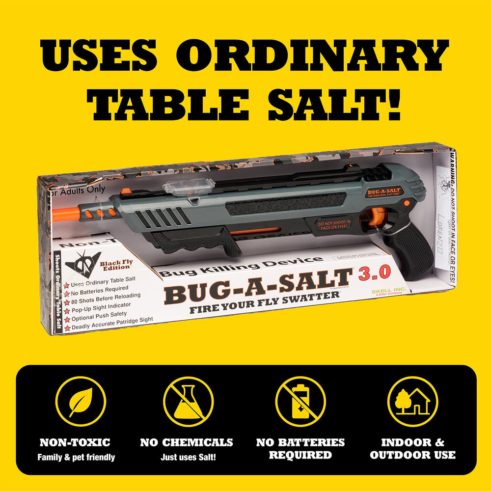 BUG-A-SALT detalle de la mira Patridge para puntería mejorada