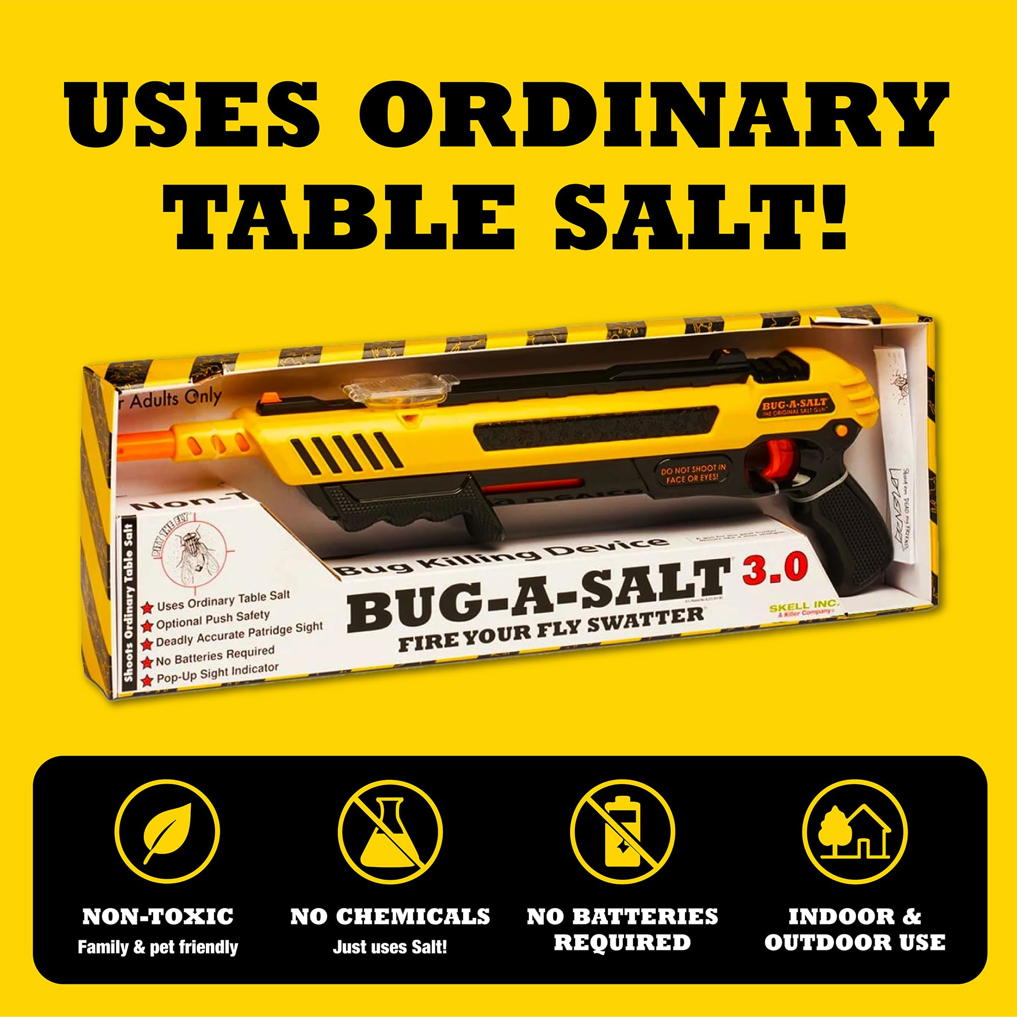BUG-A-SALT tolva reforzada en detalle, rápida recarga y mayor durabilidad durante uso