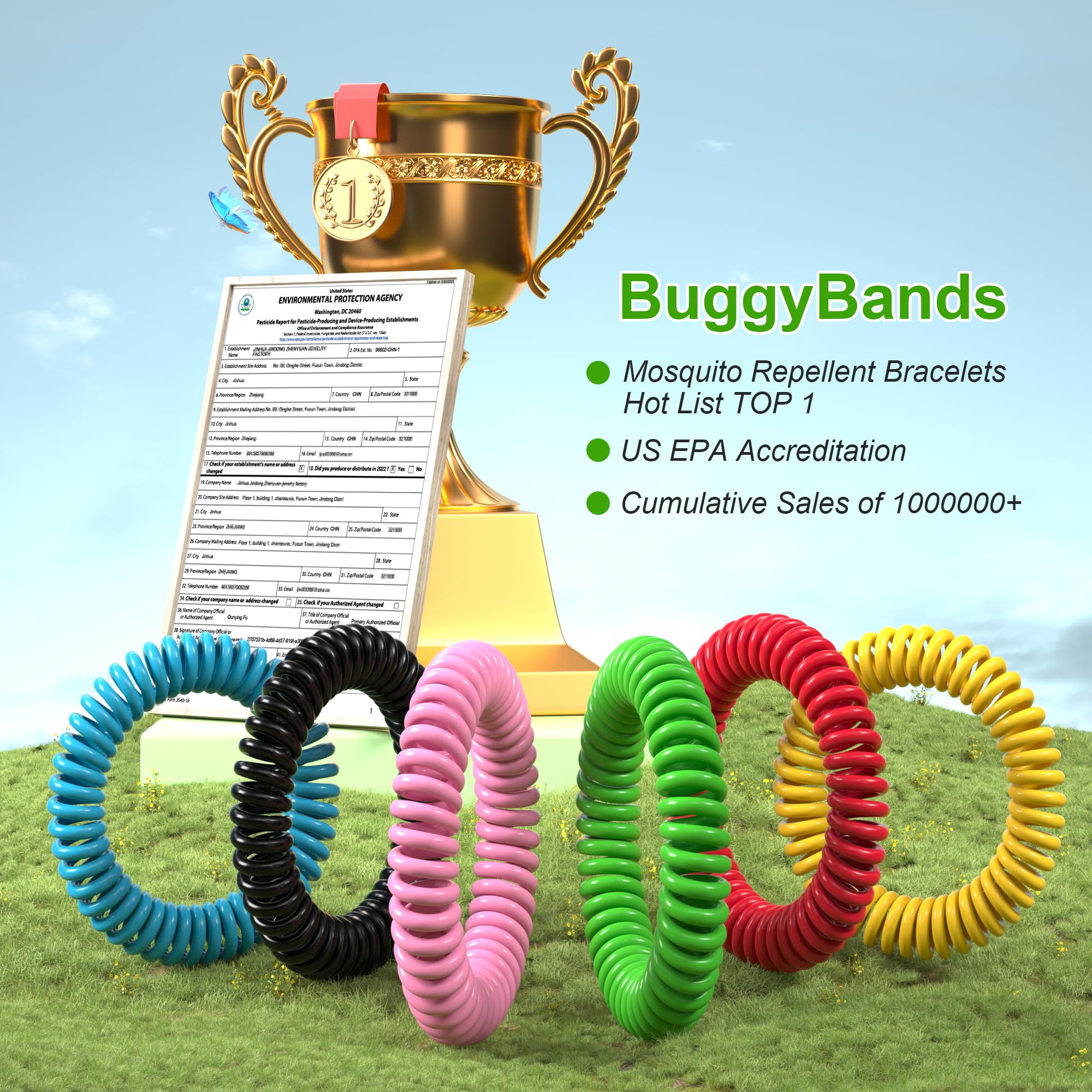 BuggyBands empaque individual abierto preservando aroma y higiene