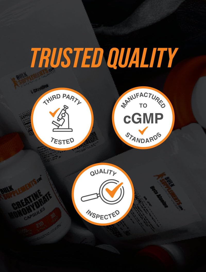 BulkSupplements envase al lado de una regla para comparar tamaño del producto y rendimiento