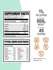 BulkSupplements textura del polvo de colágeno mostrando solubilidad y fineza