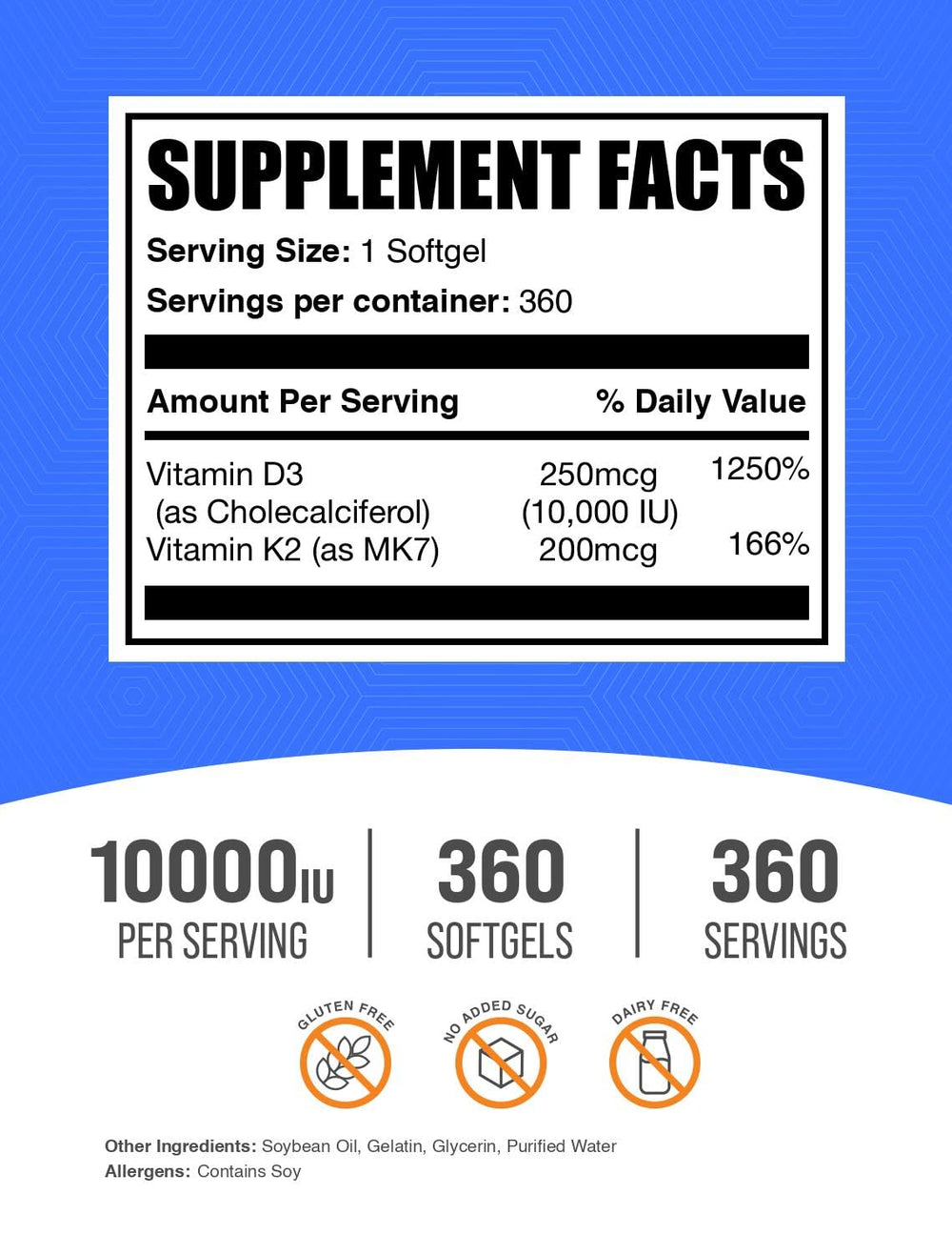 BulkSupplements primer plano de una cápsula blanda mostrando su tamaño y facilidad