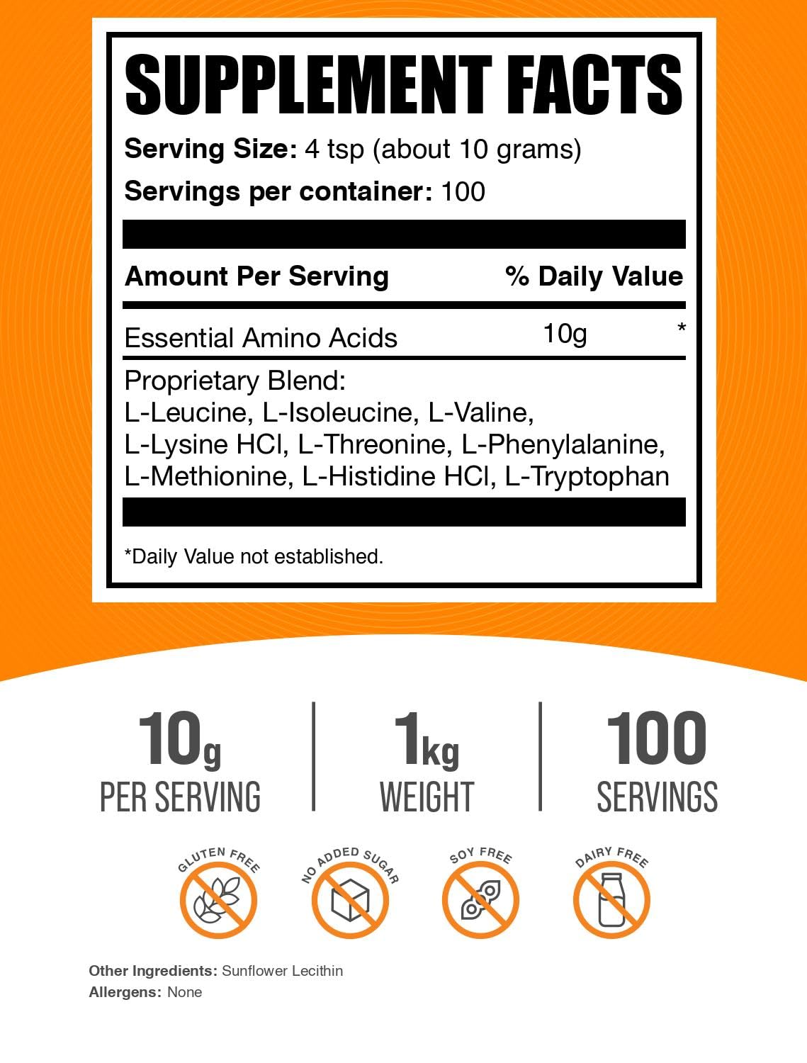 BulkSupplements polvo EAA textura cercana, muestra pureza y fácil disolución