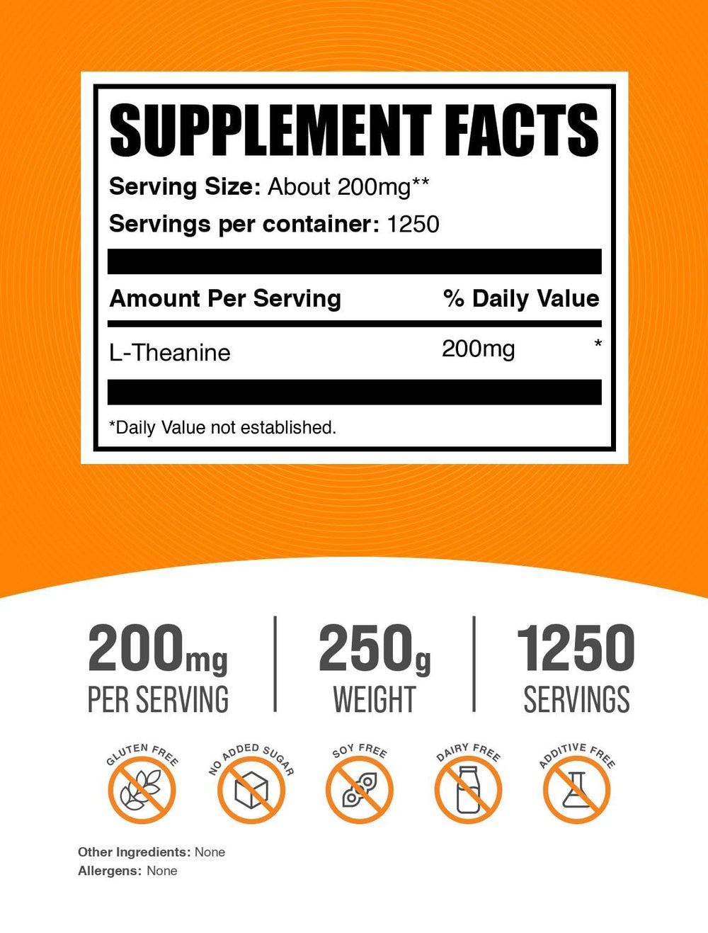 BulkSupplements primer plano del polvo de L-Theanine mostrando textura fina y pura