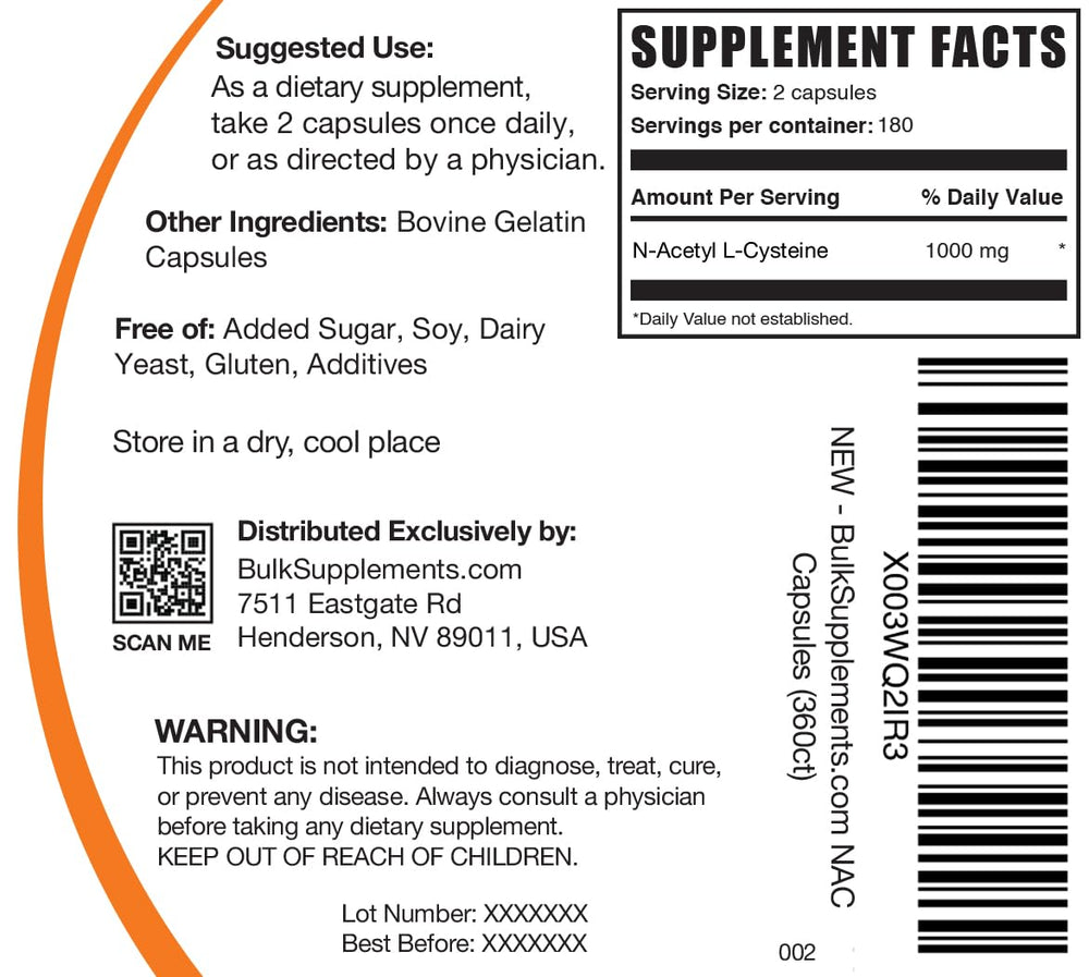 BulkSupplements frasco en cocina junto a alimentos para contexto diario