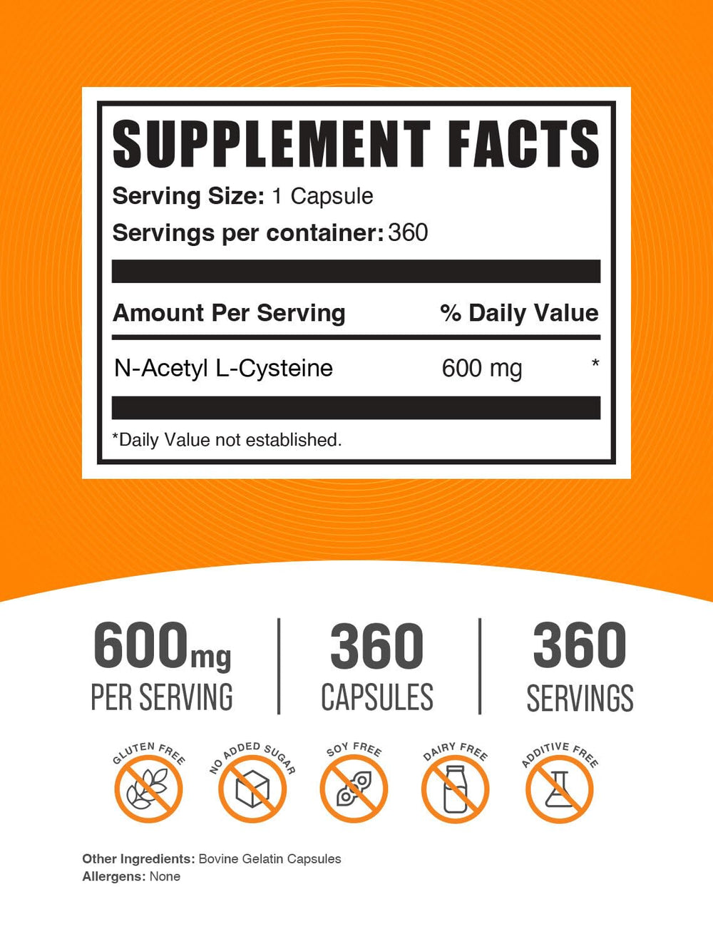 BulkSupplements cápsulas NAC primer plano textura para dosificación precisa