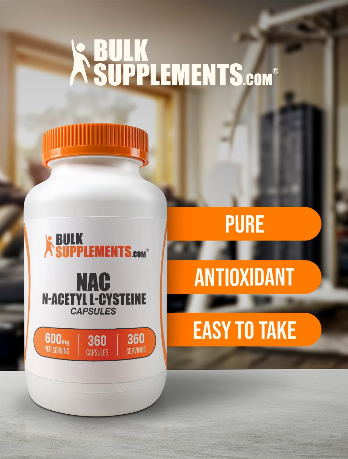 BulkSupplements envase abierto con cápsulas vista del contenido y cantidad