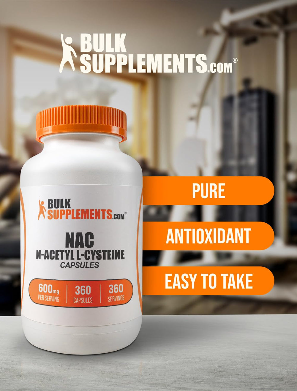 BulkSupplements envase abierto con cápsulas vista del contenido y cantidad