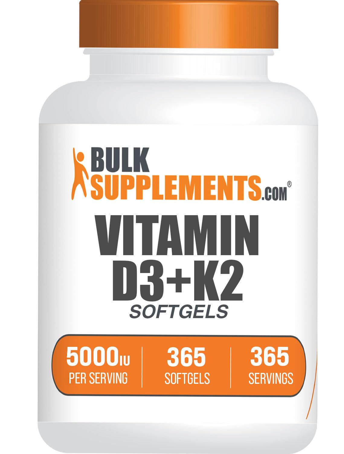 BulkSupplements vista frontal del envase, imagen clara del producto y cantidad
